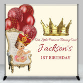 Lofaris Custom Royal Red Gold Prince First Birthday Backdrop